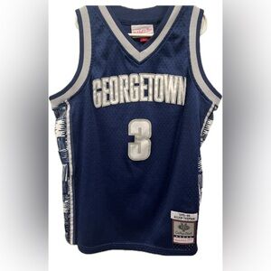 Mitchell & Ness Georgetown Iverson 3 Navy and White Basketball Jersey Boy 10/12
